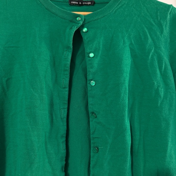 Cable & Gauge Emerald Button-Up Cardigan - Picture 2 of 4